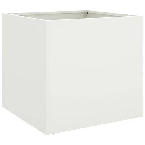 Plantekasse 42x40x39 cm koldvalset stål hvid