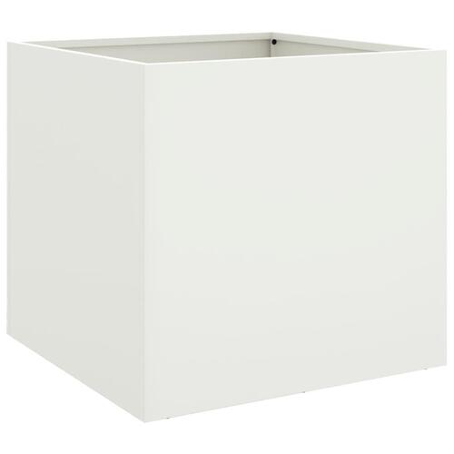 Plantekasse 42x40x39 cm koldvalset stål hvid