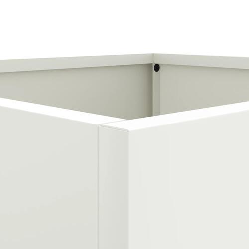Plantekasse 42x40x39 cm koldvalset stål hvid
