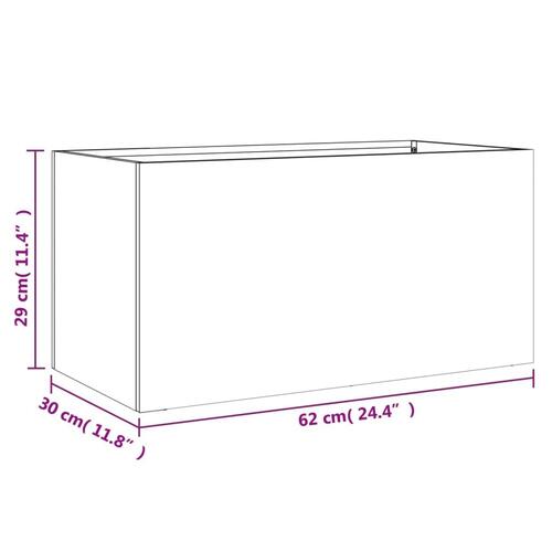 Plantekasse 62x30x29 cm koldvalset stål sort