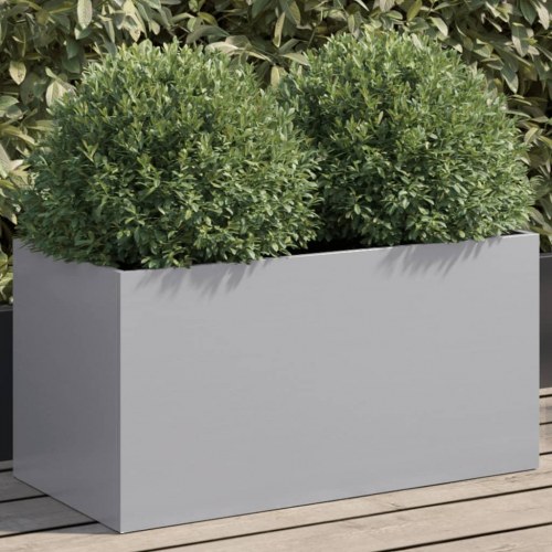 Plantekasse i galvaniseret stål - sølvfarvet 62 x 30 x 29 cm