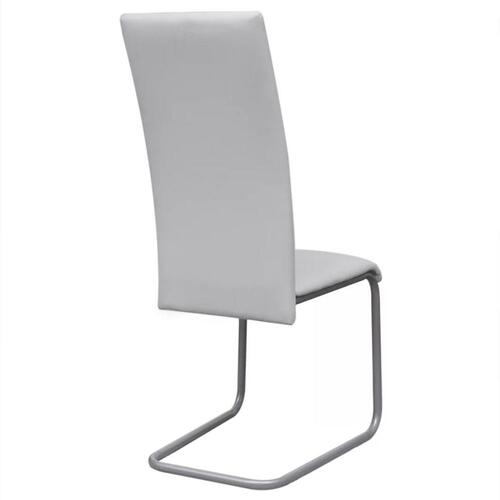 Spisebordsstole med cantilever 4 stk. kunstlæder hvid