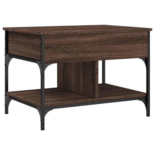 Sofabord 70x50x50 cm konstrueret træ og metal brunt eg