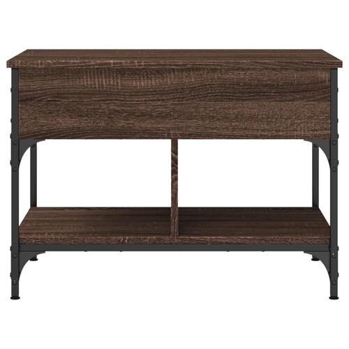 Sofabord 70x50x50 cm konstrueret træ og metal brunt eg