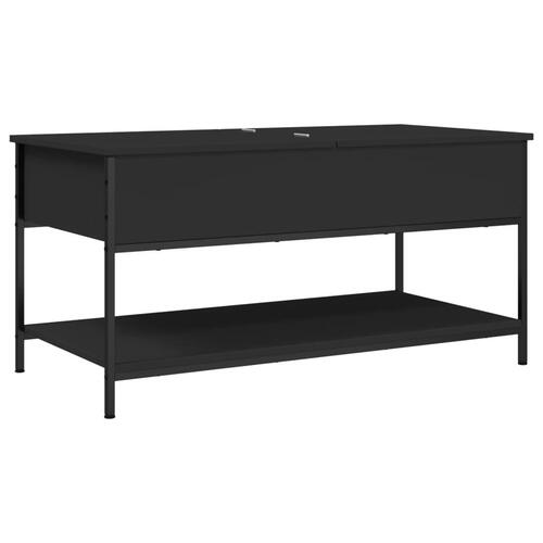 Sofabord 100x50x50 cm konstrueret træ og metal sort