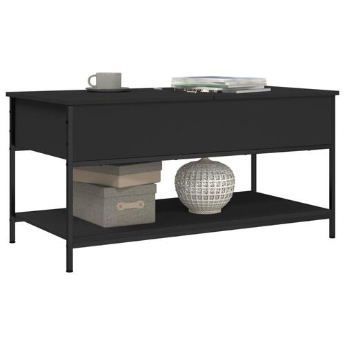 Sofabord 100x50x50 cm konstrueret træ og metal sort