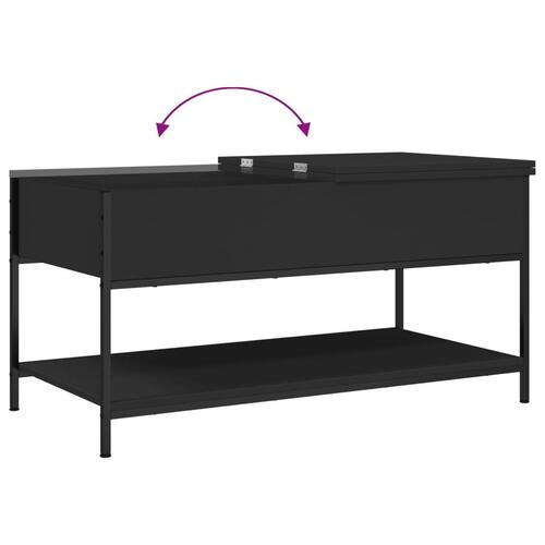 Sofabord 100x50x50 cm konstrueret træ og metal sort