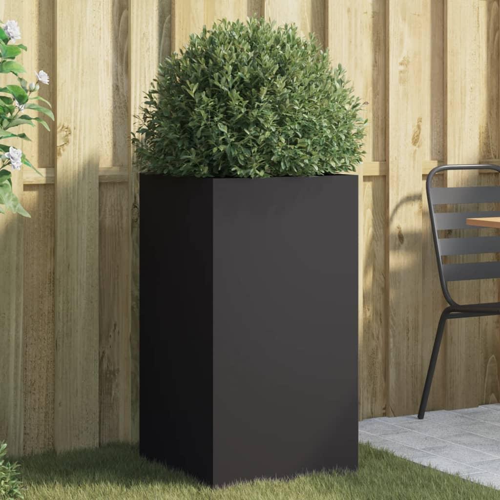 Plantekasse 42x38x75 cm koldvalset stål sort
