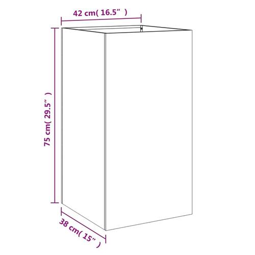 Plantekasse 42x38x75 cm koldvalset stål sort