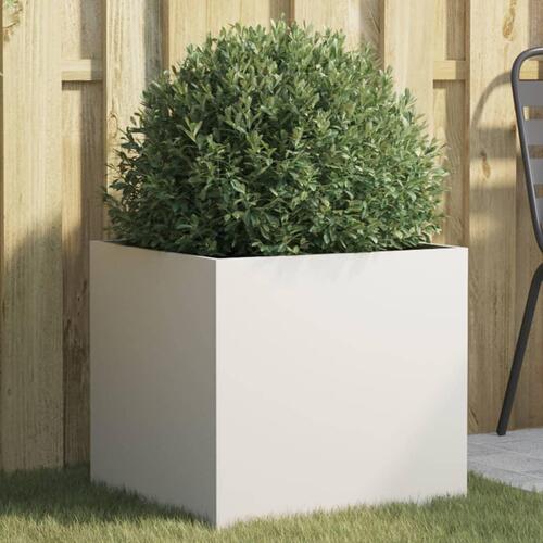 Plantekasse 49x47x46 cm koldvalset stål hvid