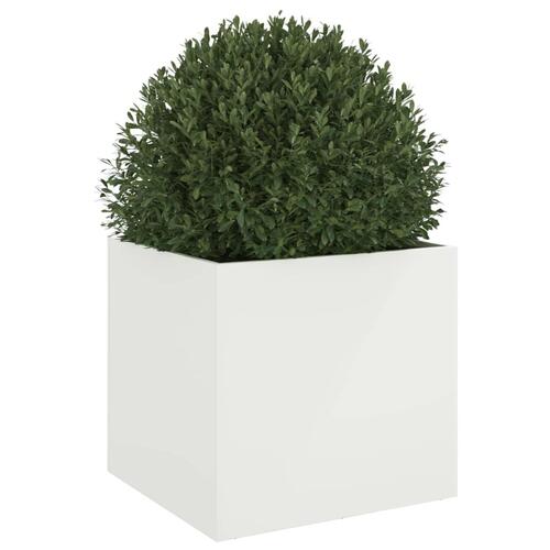 Plantekasse 49x47x46 cm koldvalset stål hvid