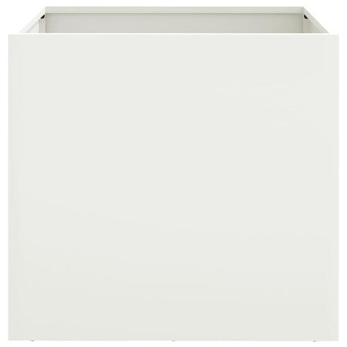 Plantekasse 49x47x46 cm koldvalset stål hvid