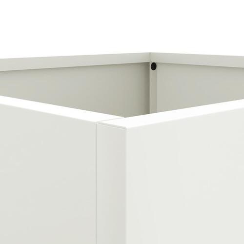 Plantekasse 49x47x46 cm koldvalset stål hvid