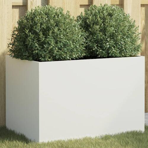 Plantekasse 62x40x39 cm koldvalset stål hvid