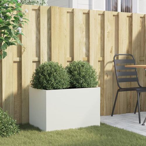 Plantekasse 62x40x39 cm koldvalset stål hvid