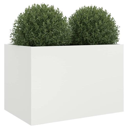 Plantekasse 62x40x39 cm koldvalset stål hvid