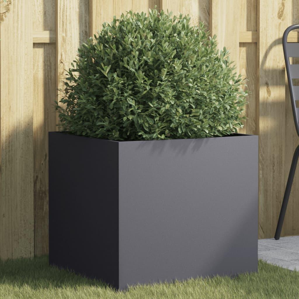 Plantekasse 49x47x46 cm stål antracitgrå