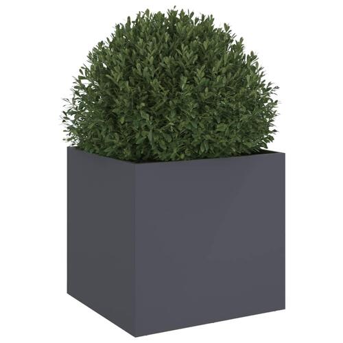 Plantekasse 49x47x46 cm stål antracitgrå