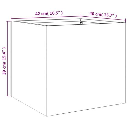 Plantekasse 42x40x39 cm koldvalset stål sort