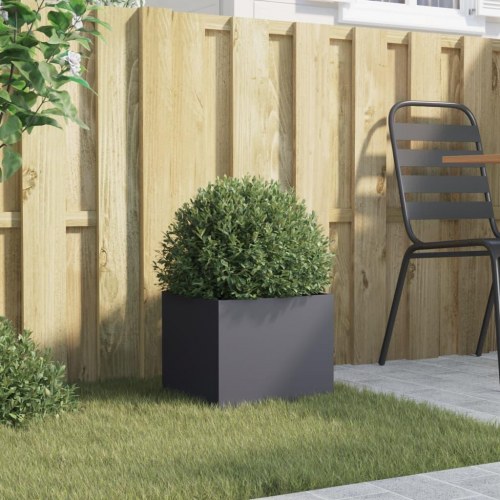 Plantekasse i koldvalset stål 32 x 30 x 29 cm - antracitgrå
