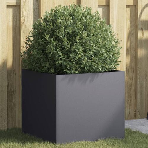 Plantekasse 42x40x39 cm koldvalset stål antracitgrå