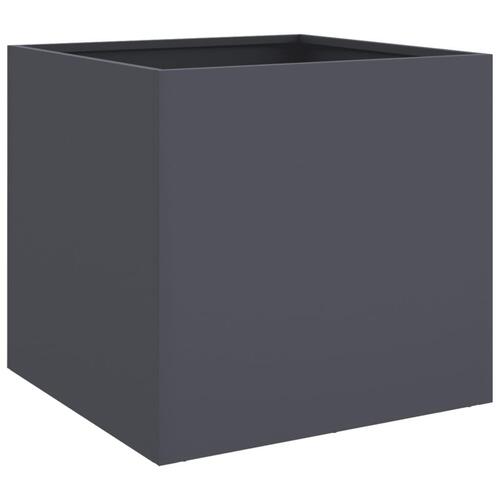 Plantekasse 42x40x39 cm koldvalset stål antracitgrå