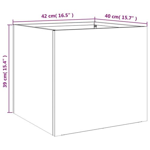 Plantekasse 42x40x39 cm koldvalset stål antracitgrå