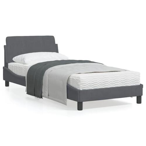 Sengeramme uden madras Mørkegrå 90x190 cm Fløjl