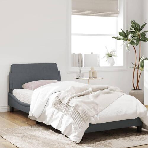 Sengeramme uden madras Mørkegrå 90x190 cm Fløjl