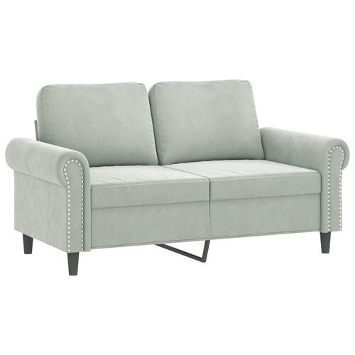 3 personers sofa med puder velour lysegrå