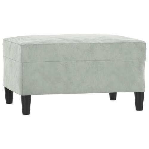 Sofasæt 4 dele med puder velour lysegrå
