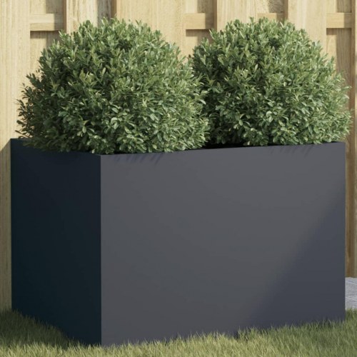 Plantekasse i stål 62 x 47 x 46 cm - antracitgrå