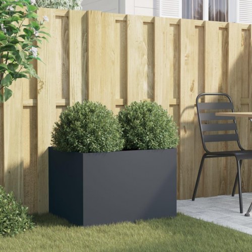 Plantekasse i stål 62 x 47 x 46 cm - antracitgrå