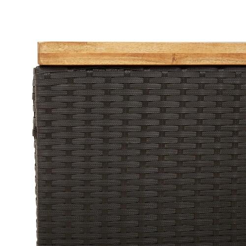 Opbevaringsboks til haven 80x40x48 cm polyrattan akacietræ sort