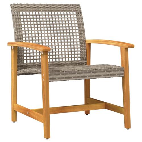 Havestole 2 stk. polyrattan og akacietræ grå