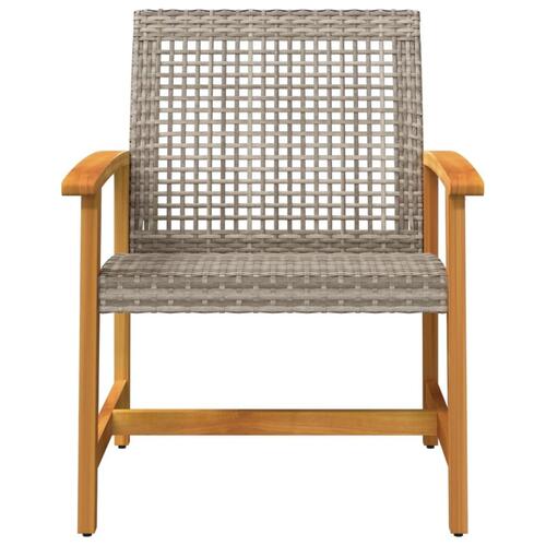 Havestole 2 stk. polyrattan og akacietræ grå