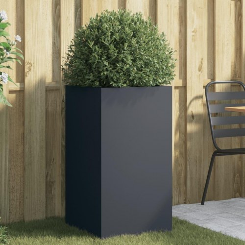 Plantekasse 42 x 38 x 75 cm i stål - antracitgrå