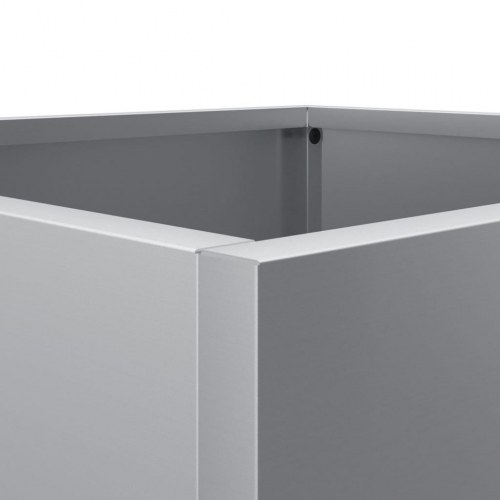 Plantekasser 2 stk. 42 x 40 x 39 cm - galvaniseret stål, sølvfarvet