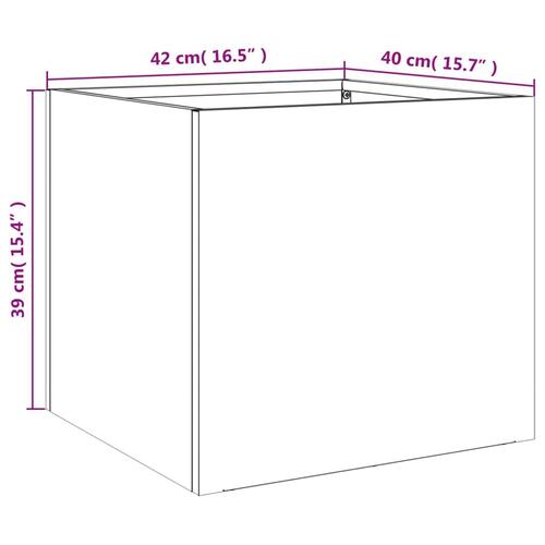 Plantekasser 2 stk. 42x40x39 cm galvaniseret stål sølvfarvet