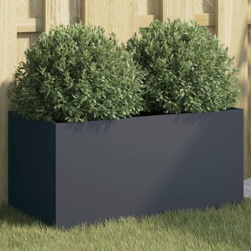 Plantekasse 62x30x29 cm koldvalset stål antracitgrå
