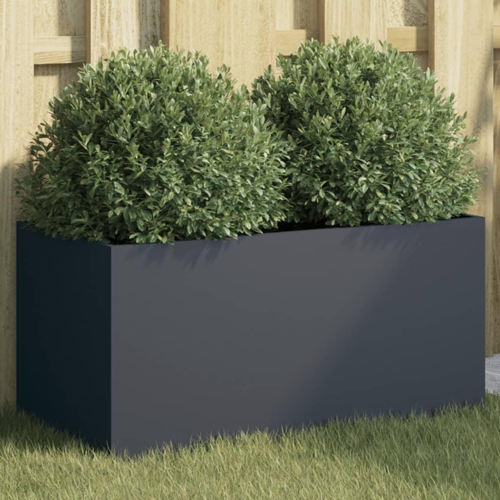 Plantekasse 62x30x29 cm koldvalset stål antracitgrå