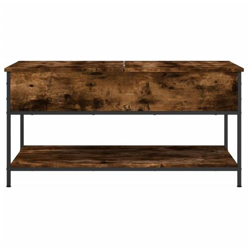 Sofabord 100x50x50 cm konstrueret træ og metal røget eg