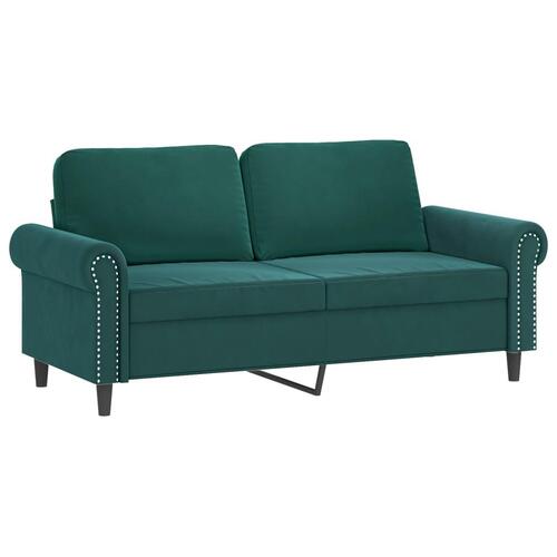 2-personers sofa 140 cm fløjl mørkegrøn