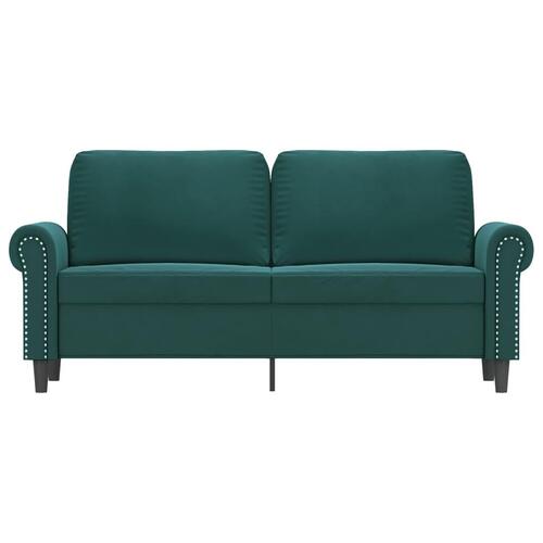 2-personers sofa 140 cm fløjl mørkegrøn