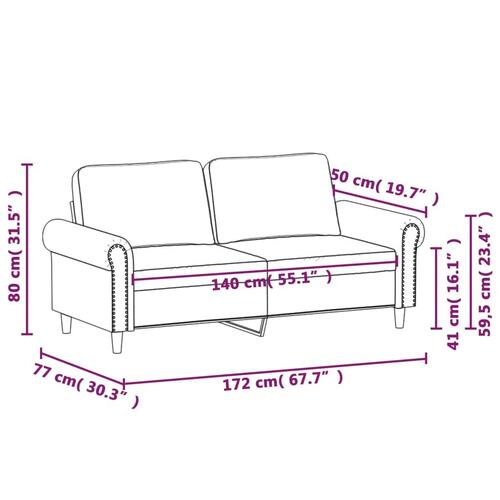 2-personers sofa 140 cm fløjl mørkegrøn