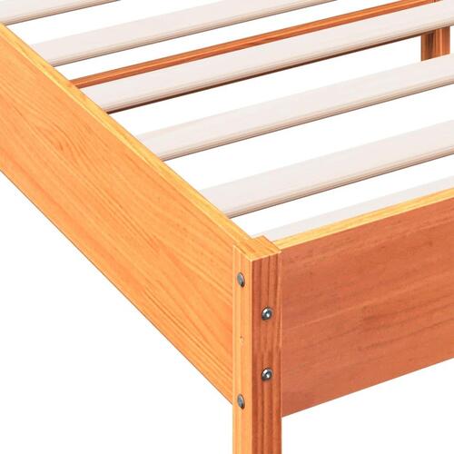 Sengeramme uden madras 100x200 cm massivt fyrretræ gyldenbrun