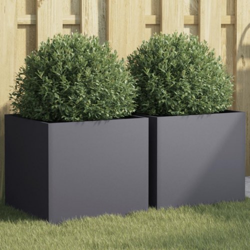 Plantekasser 2 stk. 42 x 40 x 39 cm - antracitgrå