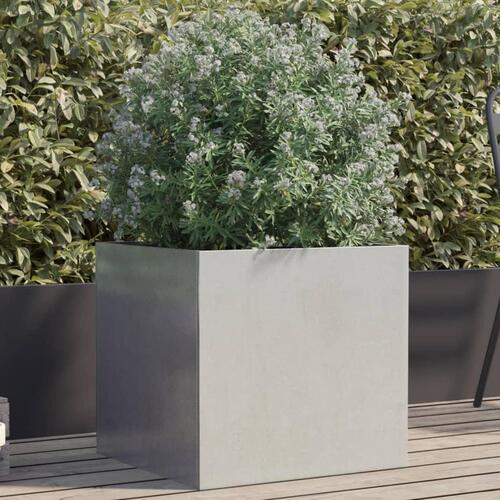 Plantekasse 49x47x46 cm rustfrit stål sølvfarvet