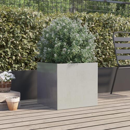 Plantekasse 49x47x46 cm rustfrit stål sølvfarvet