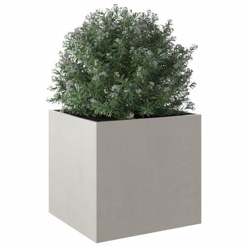 Plantekasse 49x47x46 cm rustfrit stål sølvfarvet